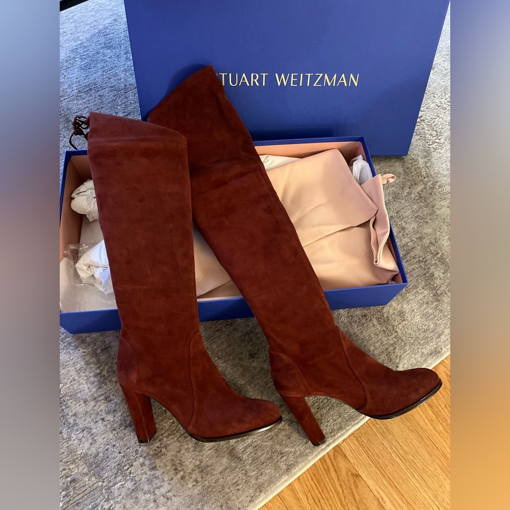 (Brown) - Stuart weitzman suede highland BOOTS